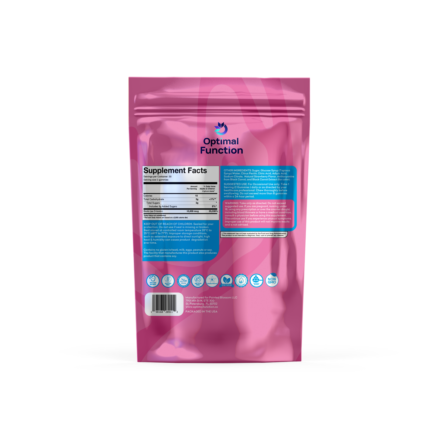 Biotin - HAIR SKIN NAILS - Extra strength (10,000 mcg). 60 GUMMIES