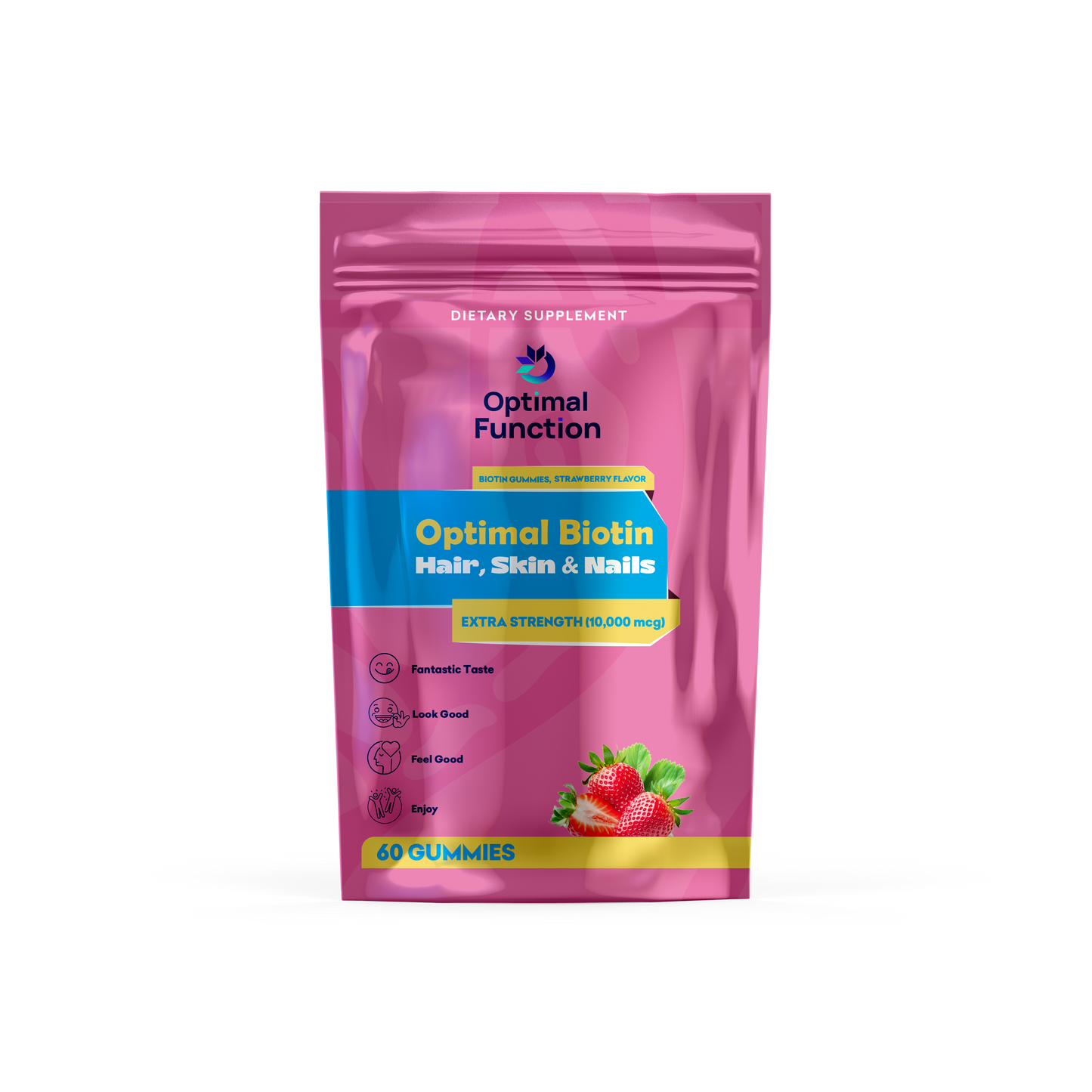 Biotin - HAIR SKIN NAILS - Extra strength (10,000 mcg). 60 GUMMIES